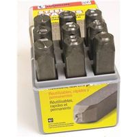 9Pc 1/4" Stl Stamp Set