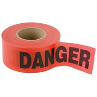 CH Hanson Barricade Safety Tape, 1000 ft L x 3 in W, Red, Polyethylene (16003)