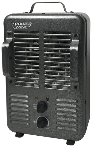 PowerZone BNS-15U3 Deluxe Portable Utility Heater, 1300/1500 W, 2-Heating Stage, Gray