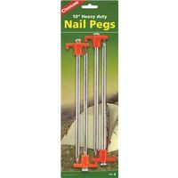 Coghlan's 8312 Nail Peg, 10 in L, Steel 4PK STL 10" Tent Peg