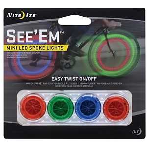 Nite Ize See'Em Series Spoke Light, Mini Assorted, Plastic, Blue/Green/Red