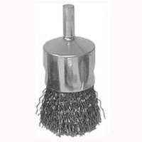 Weiler 36047 Wire Wheel Brush, 3/4" Dia, 1/4" Arbor/Shank, 0.014" Dia, Carbon Steel Bristle