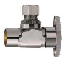 Plumb Pak PP60PCLF Shut-Off Valve, 1/2 in x 3/8 in, Sweat x Compression, Brass Body