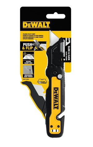 DEWALT DWHT10992 Push and Flip Utility Knife Set, 2-1/4 in L Blade, 3/4 in W Blade, Carbon Steel Blade, Ergonomic Handle
