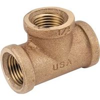Anderson Metals 1/2" Brass Pipe Tee, FIPT, 200 PSI Pressure (738101-08)