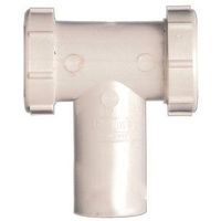 Plumb Pak PP66-7W Series Center Outlet Tee, 1-1/2 in, Slip-Joint, Plastic, White