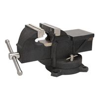 Vulcan JL25013 Bench Vise, 6 In Jaw Opening, 1/2 In W Jaw, 3 In D Throat, Cast Iron Steel