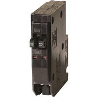 Square D QO QO2020CP Mini Tandem Circuit Breaker, 20 A, 1-Pole, 120/240 V, Black