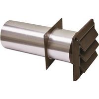 Lambro 267BS 4" Louvered Vent, Plastic, Brown, Wall Installation