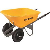 True Temper RP6DW8 Wheelbarrow, 6 Cu-Ft Volume, Poly, Dual Wheels, Comfort-Grip Handle