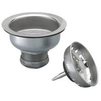 Plumb Pak PP5411 Basket Strainer with Fixed Post, Stainless Steel, For 3-1/2 in Dia Opening