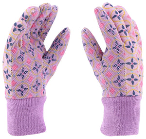 Miracle-Gro MG65757-Y Garden Gloves, Youth, Knit Wrist Cuff, Cotton/Polyester/PVC, Multi-Color