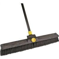 Quickie 00633 Push Broom, 24 In Sweep Face, Steel Handle, 24 In Soft Sweep Pushbroom