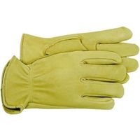 Boss B84081-M Men's Driver Gloves, M, 7-1/8 to 8 in L, Keystone Thumb, Deerskin Leather, Gold