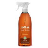 Method Wood For Good Daily Wood Cleaner, 28 oz, Liquid, Almond, Translucent Amber