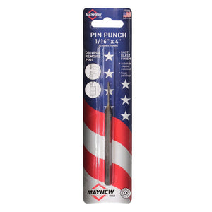 Mayhew Pin Punch 1/16 in Tip 4 in L (71032)