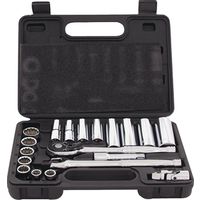 Vulcan TS1020 20PC Socket Set, Chrome Vanadium Steel, Chrome 3/8 Drive