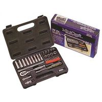 Vulcan TS1035 Socket Set, 35PC, 1/4 Drive, Chrome Vanadium Steel, Chrome