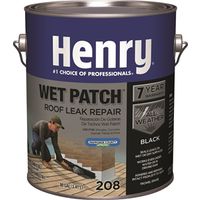 Henry Wet Patch 208R Series Roof Cement, Black, Liquid, 1 Gal Can