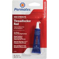 Permatex High-Strength Thread Locker, Red Liquid, 6 mL Tube