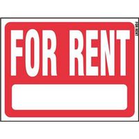Hy-Ko Real Estate For Rent Sign, 18 x 24 in, White Legend on Red Background, Plastic, 5 Pack