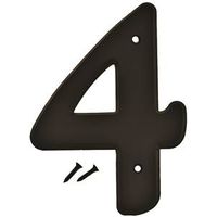 Hy-Ko 30200 Series Black Plastic House Number 4, 6 in H