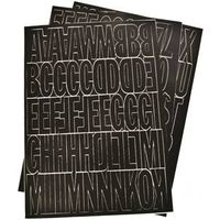 Hy-Ko 2" Die-Cut Vinyl Number and Letter Set, Black Characters on Black Background