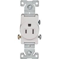 Eaton Wiring Devices 817W-BOX Single Receptacle, Flush Mount, 2-Pole, 125V, 15A, NEMA 5-15R