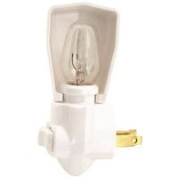 Eaton Wiring Devices BP850W Night Light, 15 Amp, 125 V, 4 W, White Nightlight w/Switch