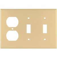 Eaton Wiring Devices 2158V-BOX Combination Wallplate, 3-Gang, Thermoset, Ivory, Flush