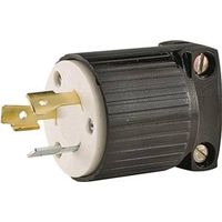 Eaton Wiring Devices L520P Electrical Plug, 2-Pole, 20A, 125V, NEMA L5-20, Black/White