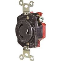 Eaton Wiring Devices L520R Single Receptacle, 2-Pole, 125V, 20A, Black Lock Outlet
