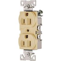 Eaton BR15V-SP Duplex Receptacle, 2-Pole, 15 A, 125 V, NEMA 5-15R, Ivory