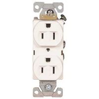 Eaton Wiring Devices BR15W Duplex Receptacle, White, 2-Pole, 15 A, 125 V, NEMA 5-15R