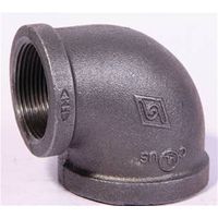 ProSource Reducing Pipe Elbow, 1" x 3/4", FIP, 90° Angle, Malleable Iron, SCH 40