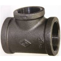 ProSource 1/2" x 3/4" Threaded Malleable Iron Pipe Tee, SCH 40, 300 PSI