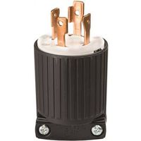 Eaton Wiring Devices L1430P Electrical Plug, 3-Pole, 30A, 125/250V, NEMA L14-30, Black/White