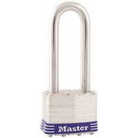 Master Lock Padlock, 1-3/4" Wide Body, Keyed Different, 5/16" Diameter Shackle, Silver