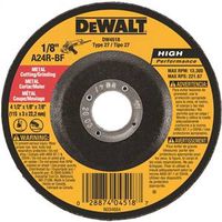 DEWALT DW4518 Grinding Wheel, 4-1/2 in Dia, 1/8 in Thick, 7/8 in Arbor, 24 Grit