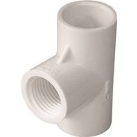 IPEX 1/2" PVC Pipe Tee, Socket x Socket x FPT, White, SCH 40, 150 PSI