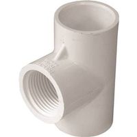 IPEX 3/4" PVC Pipe Tee, Socket x Socket x FPT, Schedule 40, 150 PSI, White