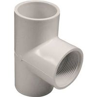 IPEX PVC Pipe Tee, 1" Socket x Socket x FPT, White, SCH 40, 150 PSI