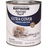 Rust-Oleum 1993502 Enamel Paint, Water, Semi-Gloss, White, 1 Qt Can, 120 Sq-Ft Coverage Area
