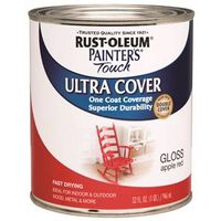 Rust-Oleum 1966502 Enamel Paint, Water, Gloss, Apple Red, 1 Qt Can, 120 Sq-Ft Coverage Area