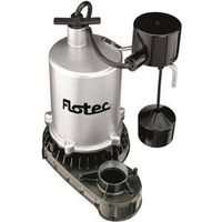 Flotec Sump Pump, 7.5 A, 115 V, 0.75 HP, 1-1/2" Outlet, 26 ft Max Head, 420 GPH, Zinc