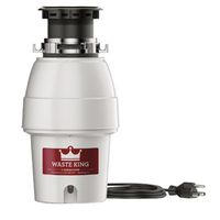 Waste King L-2600 Garbage Disposer, 1/2 HP Motor, 115V, Stainless Steel