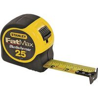 STANLEY 33-725 Classic Tape, 25 ft L Blade, 1-1/4 in W Blade, Black/Yellow Case