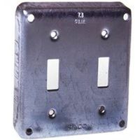 Raco 803C Exposed Work Cover, 4-3/16 in L x 4-3/16 in W, Square, 10/BAG, Steel, Gray, Galvanized