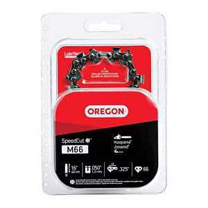 Oregon Micro-Lite M66 Chainsaw Chain, 16 in L Bar, 0.05 Gauge, 0.325 in Pitch, 66-Link