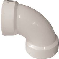 Canplas 1-1/2" PVC Sanitary Pipe Elbow, 90-Degree Angle, Hub, White (192251L)